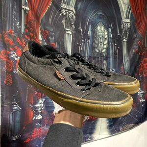 Vans Bishop Men's 9 Brown Canvas Lace-Up Athletic Skateboarding Sneaker Shoes